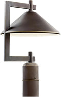 Kichler Ripley 16” Outdoor Lamp Post in Olde Bronze 1-Light Industrial Style Lamp Post for Driveway or Garden Path 49063OZ (12 W x 16 H)