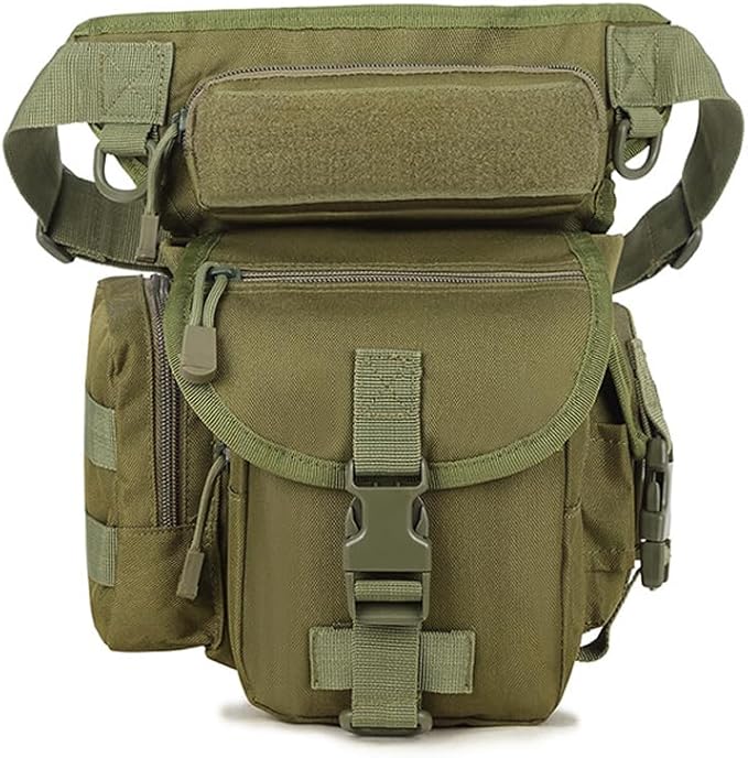 Multi-Purpose Tactical Drop Leg Bag Tool Fanny Thigh Pack Leg Rig Military Motorcycle Camera Utility Pouch Outdoor Bike CyclingGreen