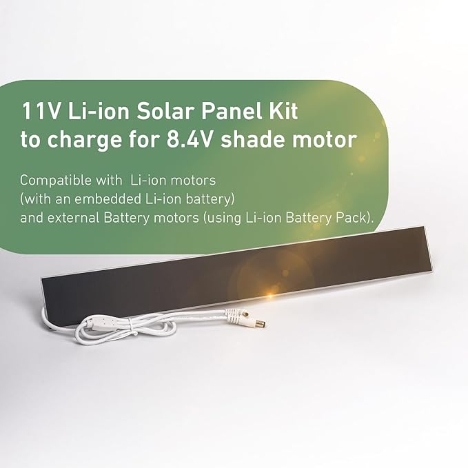 Solar Panel Charger for Motorized Blinds - 11V 3.5W Ll-ion Shade Solar Charger - Dual Connector(DC3.5 * 1.35mm &amp DC5.5 * 2.1mm) - Compatible with DC7.4V Battery Motors - Not for 5V Devices