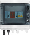 Solar photovoltaic Combiner Box Solar photovoltaic PV Combiner Box with Lightning Protection 1 Input 1 Out DC 600V Fuse MCB SPD Box IP65(25A DC MCB)