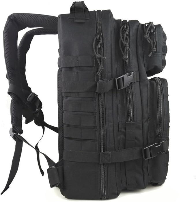 Small Tactical Backpack Waterproof Army Molle Assault Pack Bug Out Survival Bag Backpacking Rucksacks for Outdoor Sport Hunting Hiking Camping Trekking Traveling Black