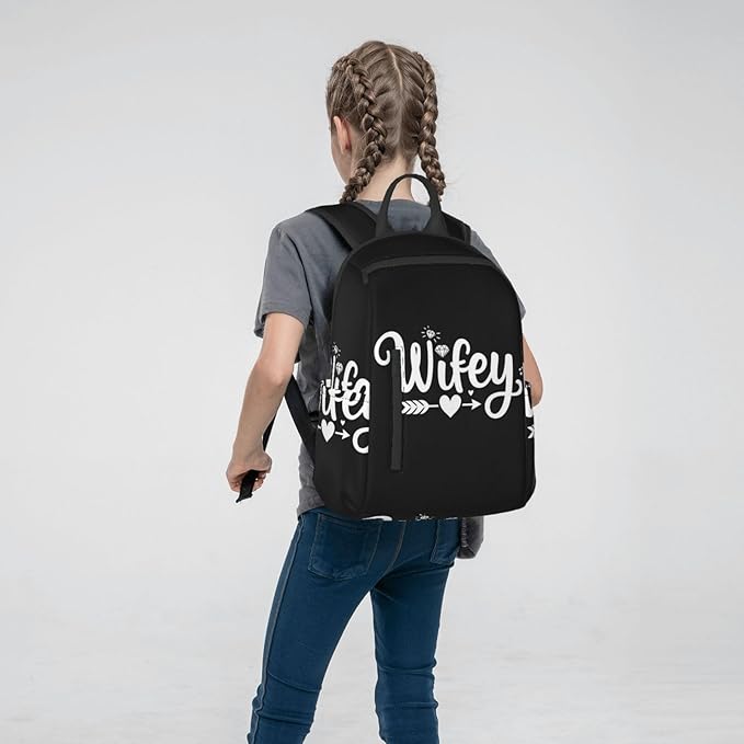 Backpack Travel Work Bookbag love heart Bride Wifey Gift Casual Daypacks with Water Bottle Pocket