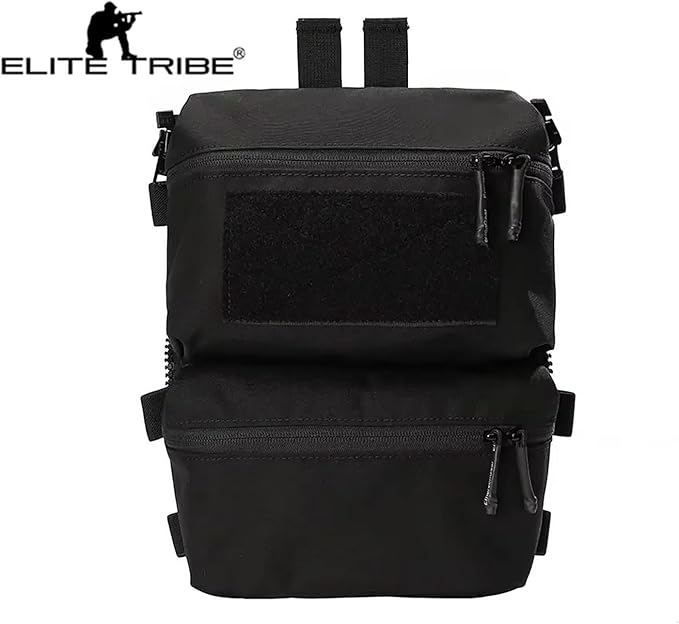 Emerson FRO Style V5 Vest Back Double Pouch Multi-purpose Bag Zip On Backpack (Black)