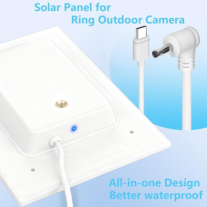 LIYVZ 5W Solar Panel Ring with 8000mAhBattery Ring Spotlight Cam Plus &amp Stick Up Camera Solar Panel for Ring Camera