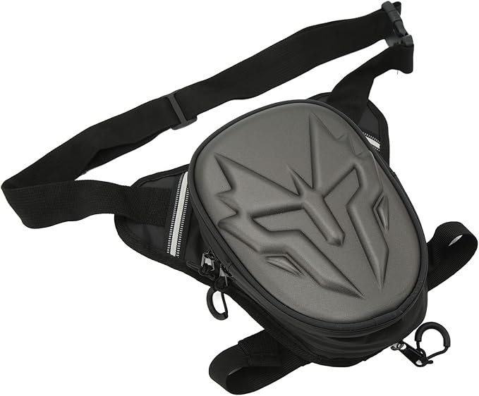 Motorcycle Leg Bag Thigh Packs PVC Matte Outdoor Carbon Fiber Drop Leg Bag Multifunctional Crossbody Shoulder Bag for Riding Travel Hiking (Matte Grey)