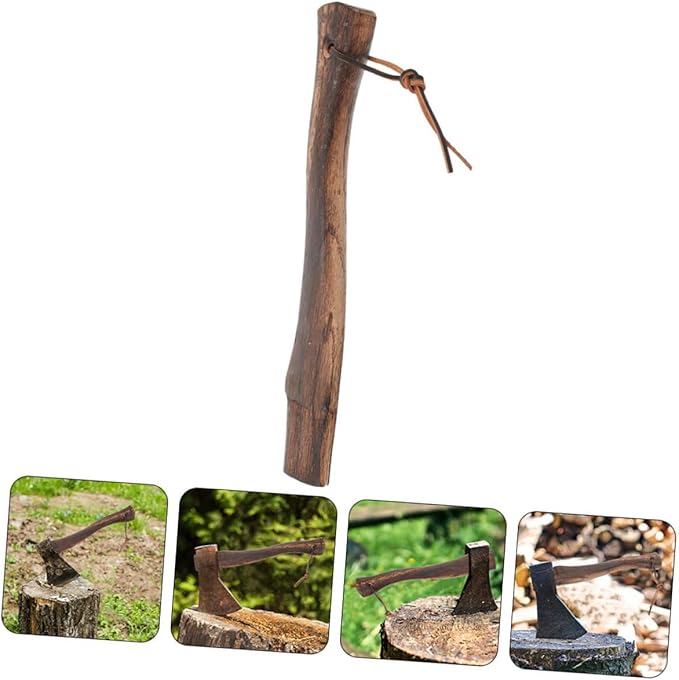 2pcs Axe Handle Replacement Wooden Grip for Axe Ergonomic Wood Handle for Easy Installation for Camping and Firewood Cutting