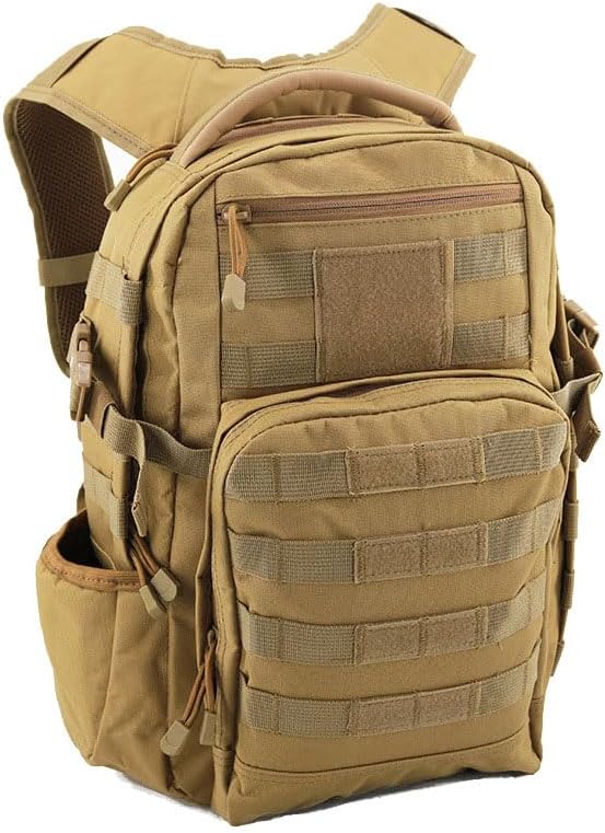 Outdoor Sports Pack Hiking Bag Rucksack Knapsack Combat Camouflage Tactical Backpack- Tan