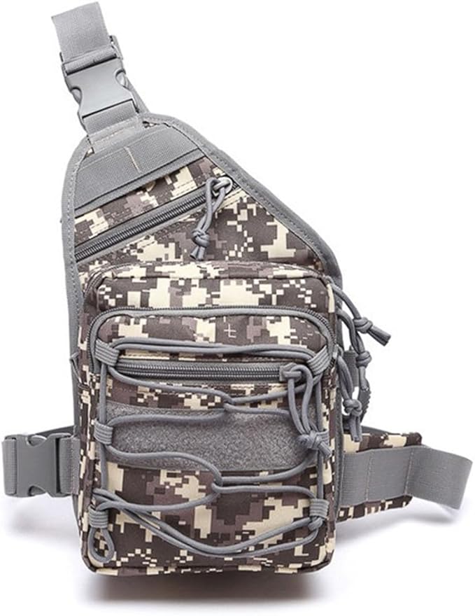 Tactical Shoulder Sling Bag Outdoor Military Small Crossbody Chest Pack Sling Daypack for Men Traveling Trekking Camping Fishing (ACU)