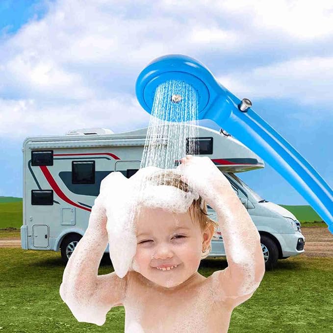 Gecheer Portable Outdoor Shower - Adjustable Water Flow Leakproof Design 2.5 L/min Ideal for Camping Hiking and More