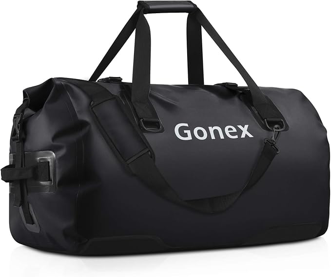 Gonex 40L 60L 80L Extra Large Waterproof Duffle Travel Dry Duffel Bag Heavy Duty Bag with Durable Straps &amp Handles for Kayaking Paddleboarding Boating Rafting Fishing