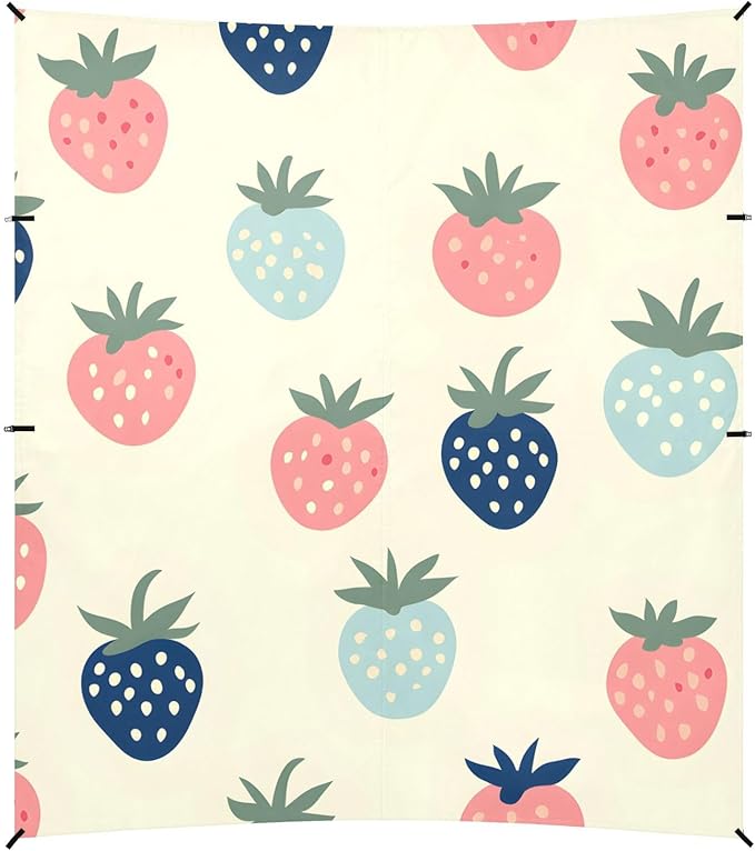 ALAZA Colorful Strawberry Pattern Beach Tent Sun Shelter Portable Canopy Sunshade for Outdoor Camping Picnics Backyard Fun 10x9 ft