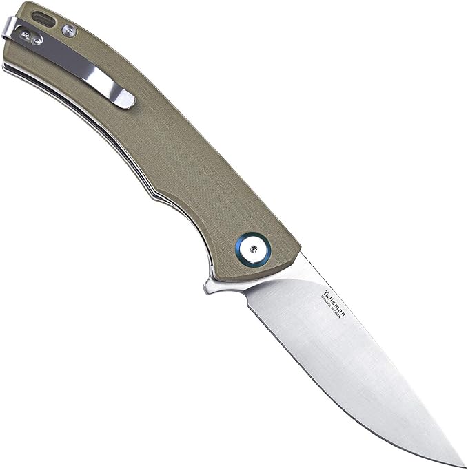 Harnds Talisman CK9168 Pocket Knife with Ball Bearing Pivot System Folding Knife with G10 Handle Pocketclip(warm sand handle)