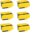 for Homz Durbilt 15 Gal Storage Containers Tough Flip Lid Bins 6 Pack Black/Yellow