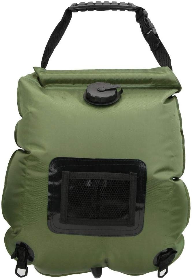 Alomejor Camping Shower Bag 20L Solar Heating Shower Bag with Temperature Indicator for Camping Traveling Hiking