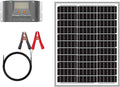 Newpowa 20W 20Watts 12Volt Mono Solar Panel Off Grid Solar Charge Kit 20 Watt 12 Volt 10BB Solar Panel+10A MPPT Charge Controller+8ft Cord for Connecting Controller to Battery Alligator Clamp