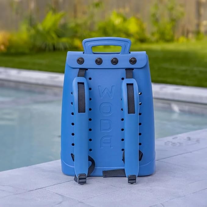Woda Bag The Ultimate EVA Backpack | Washable Lightweight and Durable | Zipper Pocket Dry Bag For Beach Pool &amp Boat (High Tide Blue Mini Woda Bag)
