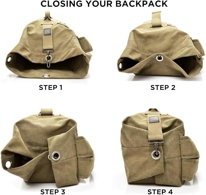 WOMBAT Canvas Top Loading Backpack | Large Capacity | Rugged | Rucksack | Travel | Duffle | Daypack | Duffel | Hiking | Camping | Military Tactical | Laundry