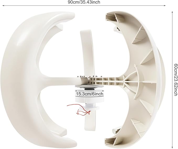 Wind Turbine Generators Kit 12/24V 600W Lantern 5-Blade Vertical Axis Wind Turbine Generator with Axis Controller (12V)