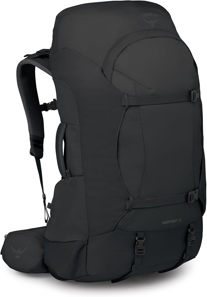 Osprey Farpoint Trek 55L Men's Travel Backpack - Hybrid Backpacking &amp Travel Bag with Internal Organization Black