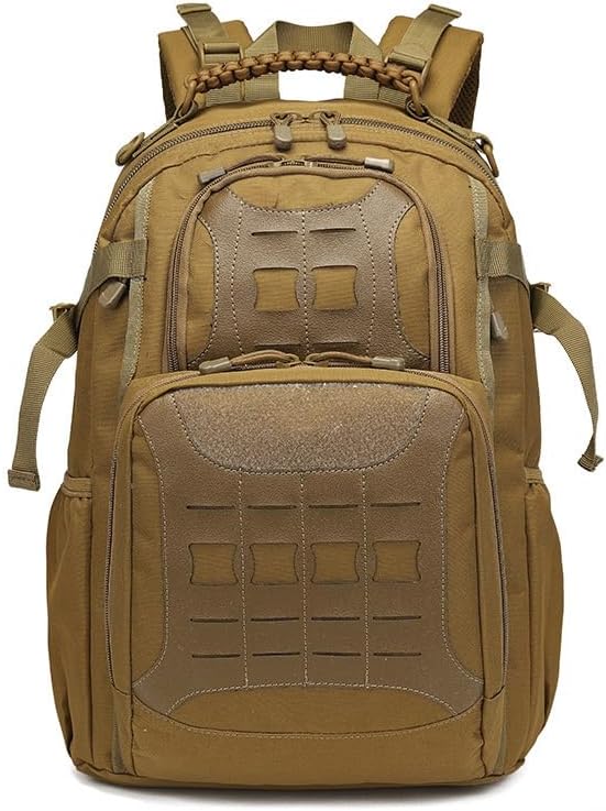 Outdoor Sports Pack Hiking Bag Rucksack Knapsack Combat Camouflage Tactical Backpack- Tan