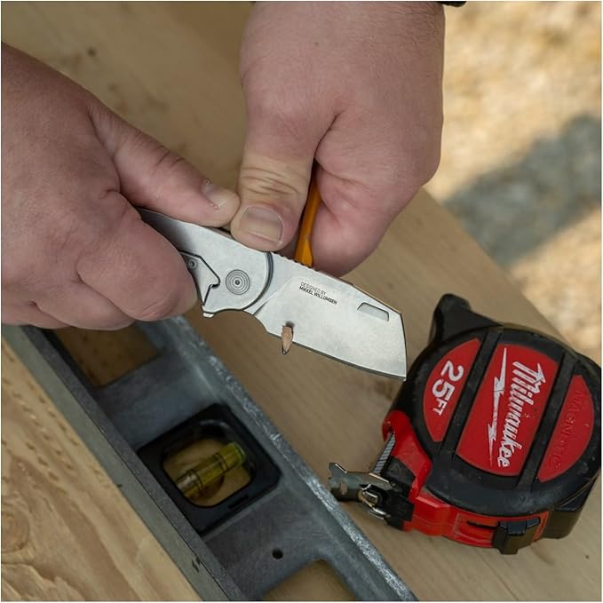 SOG Stout FLK Cleaver Daily Carry Folding Knives | G10 &amp Steel Handle | CRYO D2 Steel Blade | Short-Blade Frame Lock Folder