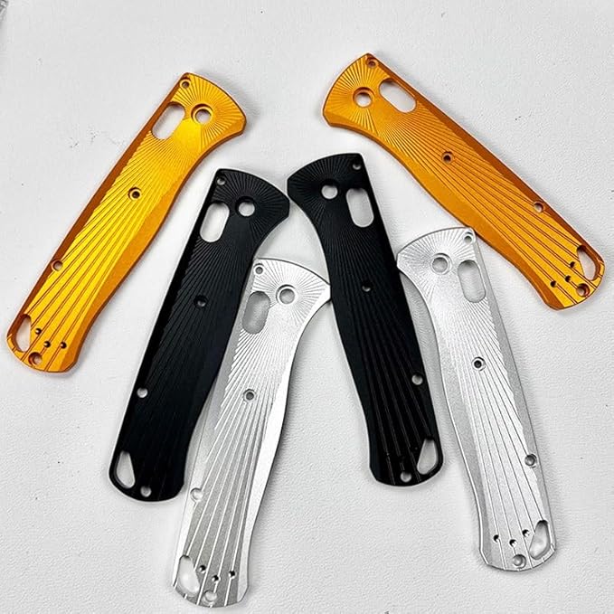 1 Pair Non-slip Aluminum Alloy Scales Fits for Bugout 535 Custom CNC Blank Handle Patch Replacement in Gold
