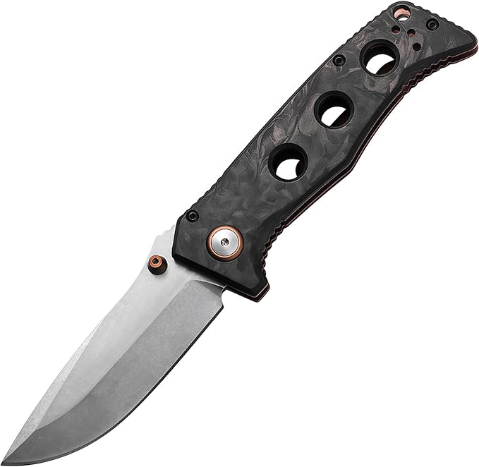 Pocket Knife for Men Hunting &amp Knives &amp Tools HRC60 Carbon Fiber Handle Folding Knife Lightweight Outdoor Knife for Backpacking Gifts for Hunters Men who have Everything Gifts for Guys