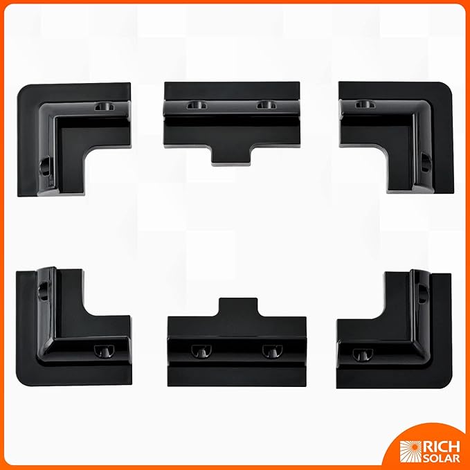 RICH SOLAR Solar Panel Roof Drill-Free Corner Bracket Mount for RV Boats Caravans Marine Motorhomes - Set of 6(Corner Bracket)