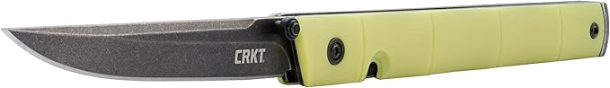 CRKT CEO Everyday Carry EDC Pocket Folding Knife with Liner Lock: Stainless Steel Plain Edge Blade Glass-Reinforced Nylon Handle Pocket Clip 7096YGK