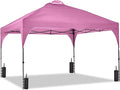 GDY 12X12 Pop Up Canopy Tent Outdoor Canopy Tent Commercial Instant Gazebos Portable Shelter Canopies for Patio/Outdoor/Wedding Parties and Events Pink.
