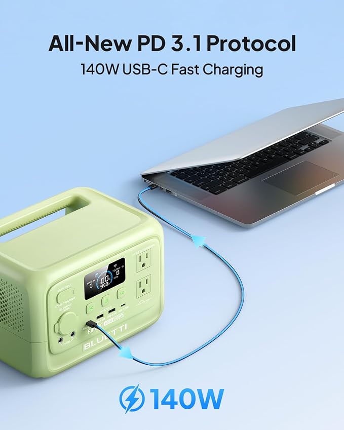 BLUETTI Elite 30 V2 Portable Power Station 288Wh LiFePO4 Battery with 600W AC Outlet (Power Lifting 1500W) Fast Charge Solar Generator UPS Backup Power for Camping Road Tours Outage Adventure