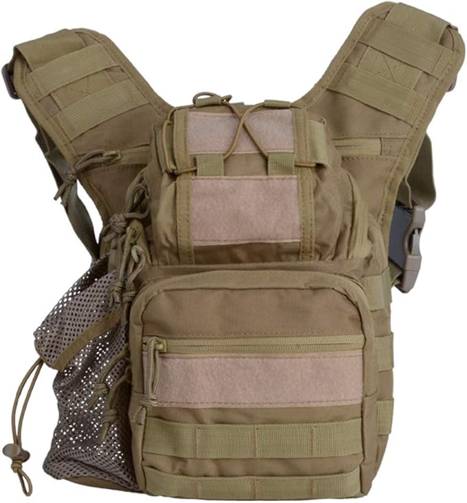 Sunnystacticalgear Outdoor Sports Hiking Sling Bag Shoulder Gear Pack Chest Range Bag Molle Camouflage Tactical Versipack - Tan