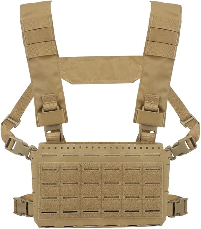 Tactical Pouches Chest Pack with Triple Magazine InsertMOLLE Chest Rig with Placard Hook Loop