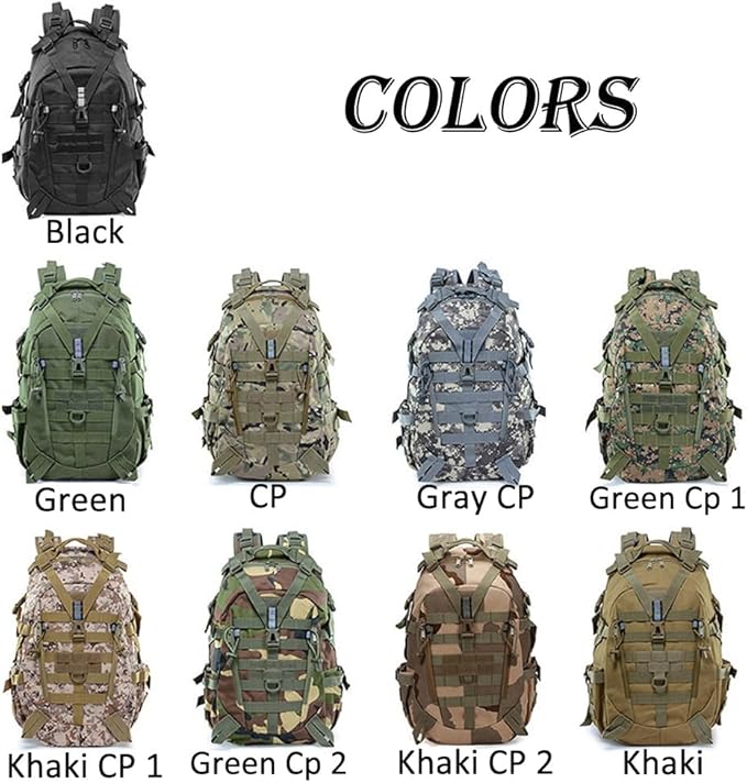 Lawaia Military Tactical Backpack for Men - Large Capacity Night Reflective Strip Ideal for Camping and Work (gray cp)