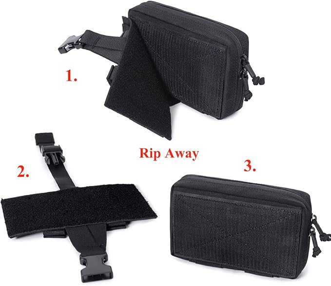 Tactical Multi-Purpose Molle Admin Pouch EDC Pouch Military Waist Belt Modular Utility Tools Bag Organizer First Aid Pouch Laser-Cut Style Molle Attachment Ready…