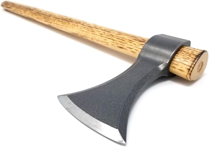 BLADED Throwing Hatchet w/Sheath - Made in USA Axe w/Forged 4140 Steel Head &amp 100% American Hickory Wood Handle - Small Competition &amp Survival Tomahawk - Kindling Camping &amp Chopping Metal