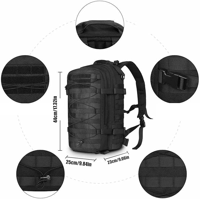 Tactical Assault Backpack – Large Capacity 3P Rucksack For Men Hunting Hiking Camping Outdoor Bag