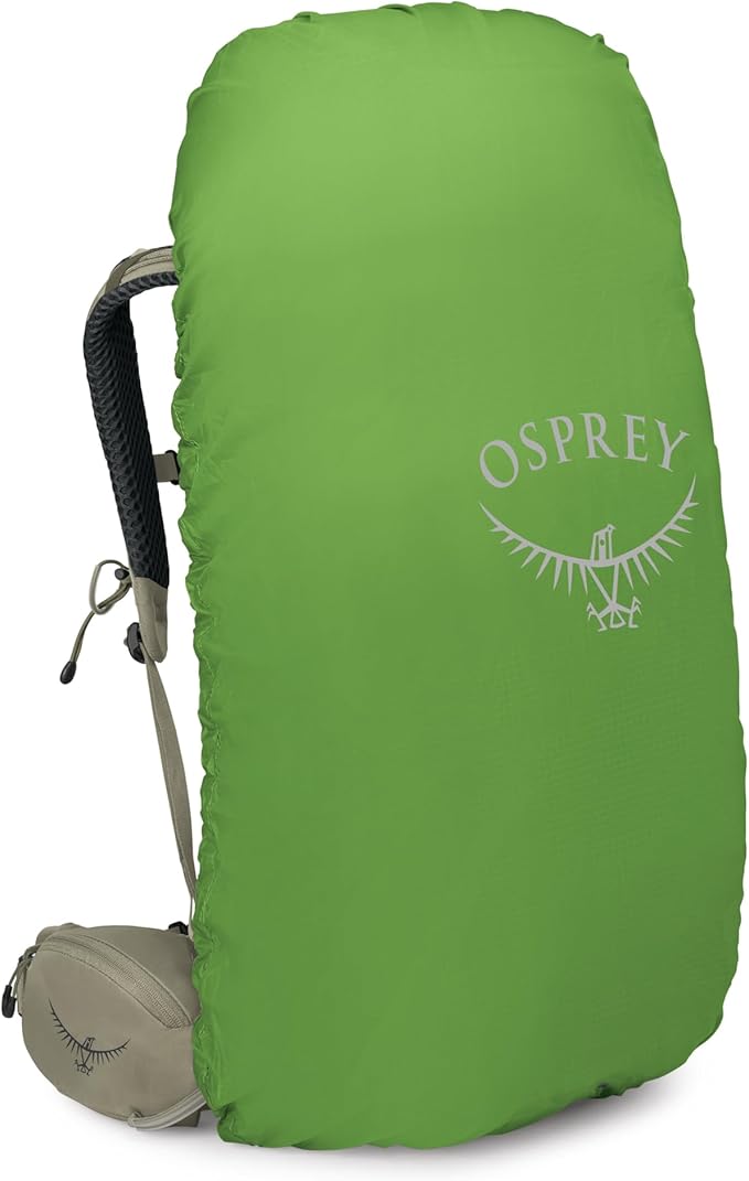 Osprey Kestrel 48L Men's Backpacking Backpack - Hiking &amp Camping Bag with Waterproof Raincover Olive Tan Large/X-Large