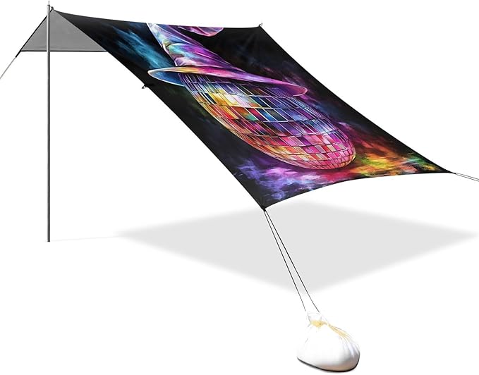 ALAZA Witch Hat Pop Beach Tent Sun Shelter UPF50+ Protection Beach Shade Canopy w/ 4 Sandbags for Outdoor Camping Fishing Backyard Fun Picnic 10x9 ft