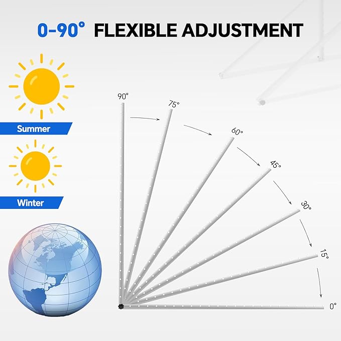 45 Solar Panel Mount Brackets Adjustable Solar Panel Tilt Mount Brackets for 100-400 Watts Solar Panel 2400Pa Windproof for Roof RV Ground Boat and Off-Grid (Brackets)