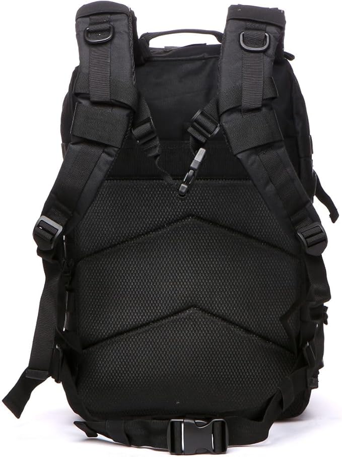 50L Sturdy Nylon Waterproof Fishing Hunting Backpack Outdoor Military Rucksacks Tactical Sports Camping Hiking (Black)