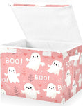 Halloween Baskets Collapsible Storage Bins with Lids Ghost Love Grass Storage Boxes Clothes Baskets for Organizing