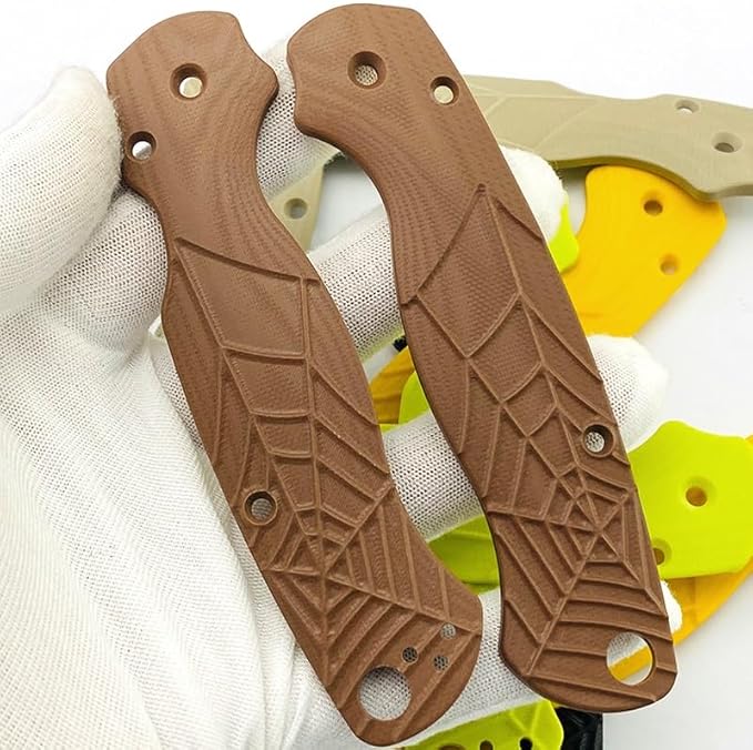1 Pair G10 Scales Handle Fits for C81 Paramilitary 2 Custom Handle Patch DIY Making Replacement Accessory(Brown)