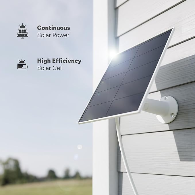 Lorex Solar Panel for Battery-Operated Cameras | 4.5 Watt | USB C and Micro-USB Adaptor | High-Efficiency | Non-Stop Power | Weatherproof | Flexible Setup