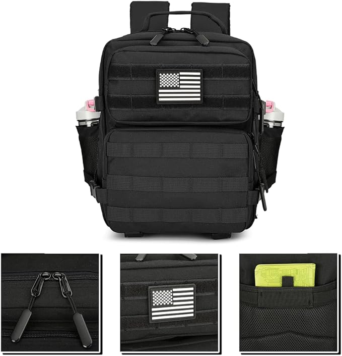 9L Mini Tactical Backpack for Men and Women Tactical Backpack Small for Hiking Small Tactical Bag（Black）