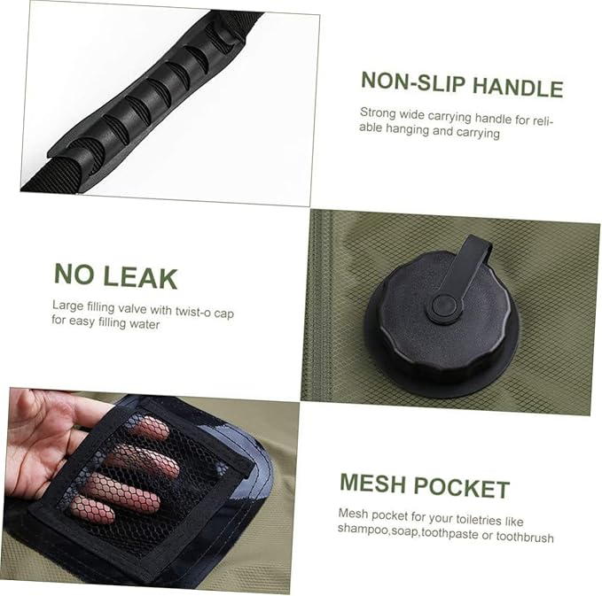 Sosoport Solar Shower Bag for Camping Hiking and Outdoor Travel Portable Outdoor Water Storage Shower Nozzle and Temperature Display for Convenient Use