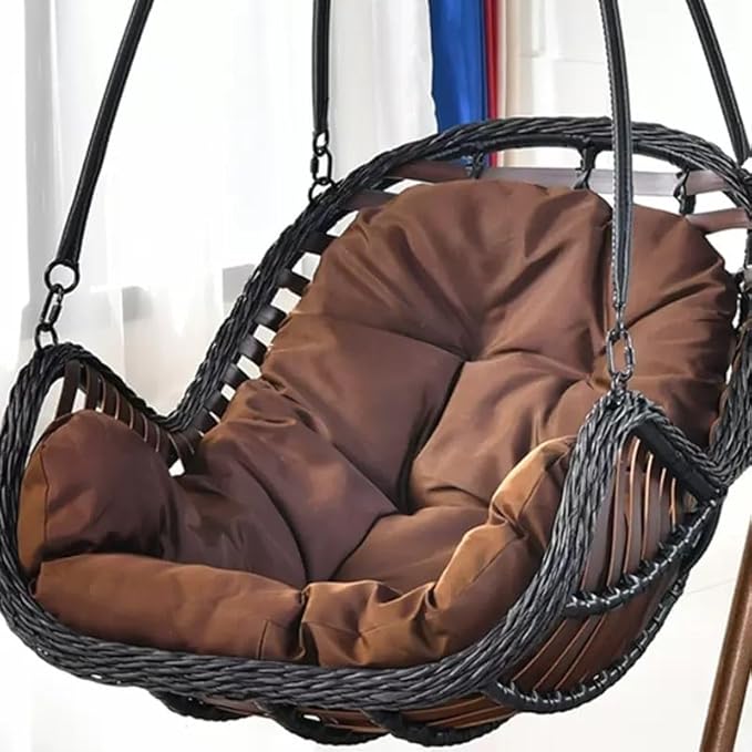 Suspension Egg Chair Cushion Replacement Indoor/Outdoor Swing Egg Chair Hammock Basket Cushion Replacement Used for Porch Balcony Garden Terrace Deck Swimming Pool(D)