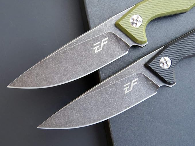 Eafengrow EF107 Fixed Blade Knife with D2 Steel Blade and Kydex Sheath - G10 Handle Compact Outdoor Field Utility Knife (Green)