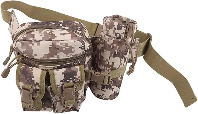 Waterproof Nylon Fanny Pack Men Tactical Military Army Waist Bag Hiking Outdoor Camping Shoulder Bum Belt Bum Sport Chest Bags(Desert Digital)