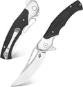 Eafengrow EF7 Folding Knife K110 Steel Blade G10&amp Stainless Steel Handle EDC Tool Knives for Outdoor Working Camping Hiking(black)